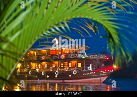 Mekong Delta Can Tho Bassac Boot während der Kreuzfahrt auf dem Mekong in Vietnam Can Tho porvince Stockfoto