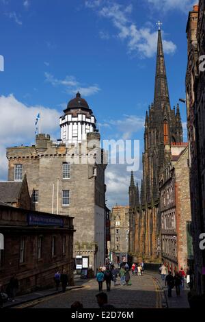 Vereinigtes Königreich Schottland Edinburgh Weltkulturerbe von UNESCO Castelhill Lawnmarket High Street Stockfoto