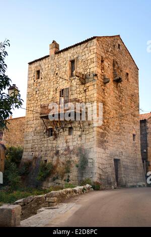 Corse du Sud Frankreich Sartène Region Dorf von Fozzano das Casa Forte (befestigten Herrenhaus) der Familie Durazzo, aus Stockfoto