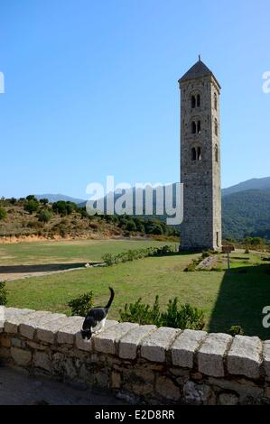 Frankreich, Corse du Sud, Alta Rocca, Carbini, dem Campanile (Glockenturm) der Kirche Saint Jean-Baptiste, war das Dorf im Herzen der Giovannali häretische Bewegung Stockfoto