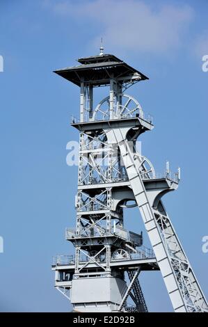 Frankreich Nord Wallers meine Website der Grube von Arenberg Weltkulturerbe von UNESCO Fördergerüst der Grube 1 Stockfoto