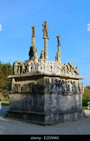 Frankreich Finistere Saint Jean Trolimon Kalvarienberg Kapelle Notre-Dame de Tronoen Stockfoto