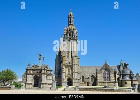 Frankreich Finistere Pleyben der Kirche und dem Kalvarienberg in der Pfarrei in der Nähe (Enclos Paroissial) Stockfoto