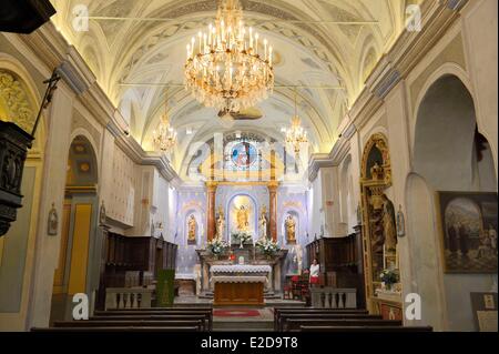 Frankreich, Haute Corse, Corte, Place Gaffori, Eglise de Annonciation (Kirche), die älteste Stadt Gebäude datiert von 1450 Stockfoto