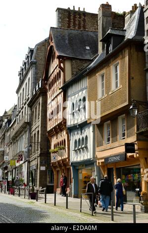 Frankreich Cotes d ' Armor Guingamp Pasquiet Gebäck in Fachwerkhäusern des Place du Centre Stockfoto