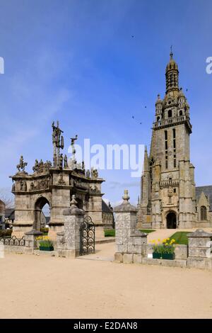 Frankreich Finistere Pleyben der Kirche und dem Kalvarienberg in der Pfarrei in der Nähe (Enclos Paroissial) Stockfoto