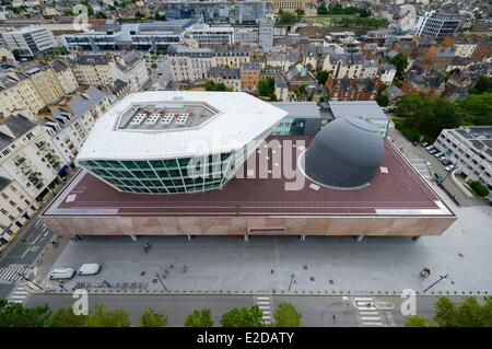 Frankreich, Ille et Vilaine, Rennes, Gebäude des Champs Libres vom Architekten Christian de Portzamparc, die die Bretagne-Museum (Musée de Bretagne), regionale Bibliothek Wissenschaft und im Zentrum mit Planetarium Stockfoto