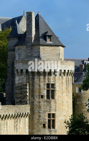 Frankreich, Morbihan, Golf von Morbihan (Golfe du Morbihan), Vannes, der Connetable-Turm und die Stadtmauer Stockfoto