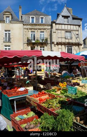 Frankreich, Morbihan, Golf von Morbihan (Golfe du Morbihan), Vannes, Markttag auf der Place du geschlossenen öffentlichen Stockfoto