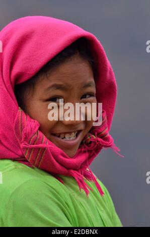 Vietnam Ha Giang Provinz Black Hmong ethnische Gruppe Kinder Stockfoto