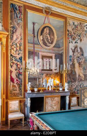 Frankreich Eure Le Neubourg Innere des Chateau du Champ de Bataille 17. Jahrhundert Burg renoviert vom Innenarchitekten Jacques Stockfoto