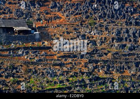 Vietnam Ha Giang Provinz 4C Straße zwischen Dong Van und Meo Vac Landschaften Stockfoto