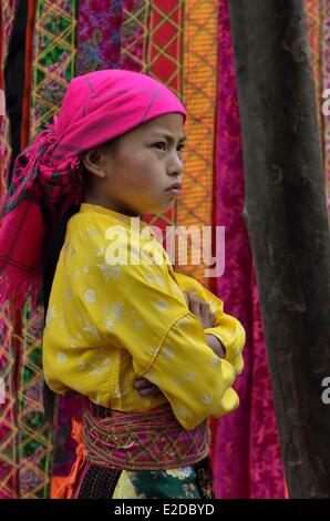 Vietnam Ha Giang Provinz Xa Phin Markt ethnische Minderheit der Black Hmong Stockfoto