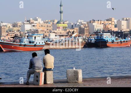Vereinigte Arabische Emirate Dubai Bereich der Deira entlang dem Ufer des Dubai Creek Stockfoto