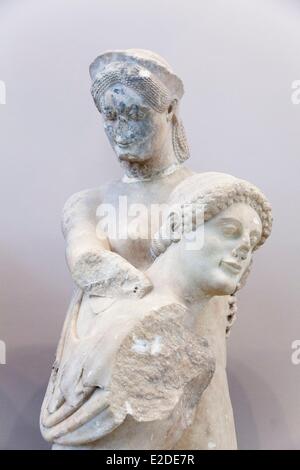 Griechenland Insel von Euböa Eretria Eretria Archäologisches Museum geformten Gruppe von Theseus und Antiope Stockfoto