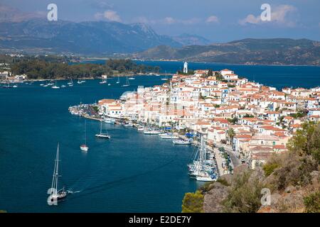 Griechenland Saronischen Inseln Poros Insel Poros Fischerhafen Stockfoto