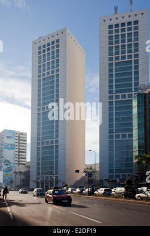 Marokko, Casablanca, Center Zwillingstürme, durch Architekten Ricardo Bofill Stockfoto