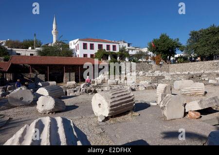 Türkei, Ägäis, Bodrum, Mausoleum von Halikarnassos, eines der sieben Weltwunder der Antike Stockfoto