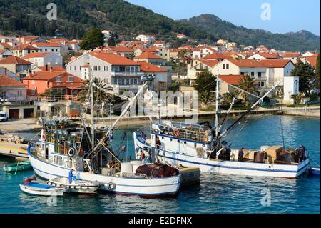 Kroatien Dalmatien dalmatinische Küste Ugljan Insel Preko zurück vom Thunfischfang Stockfoto