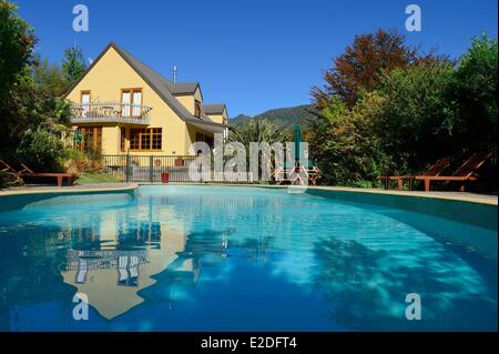 Neuseeland Südinsel Motueka das Wiederaufleben ist ein Luxus-Öko-Lodge wo 10 der Hauptdarsteller blieb während der Dreharbeiten zu der Stockfoto