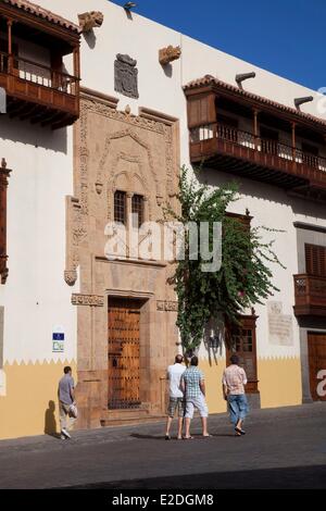 Kanarische Inseln, Gran Canaria, Las Palmas de Gran Canaria, Vegueta (Old Town), Casa Museo de Cristobal Colon, Haustür Stockfoto