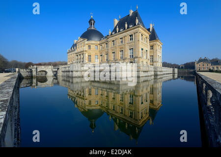 Frankreich Seine et Marne Maincy Chateau de Vaux le Vicomte Südfassade des Schlosses Stockfoto