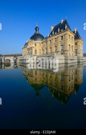 Frankreich Seine et Marne Maincy Chateau de Vaux le Vicomte Südfassade des Schlosses Stockfoto