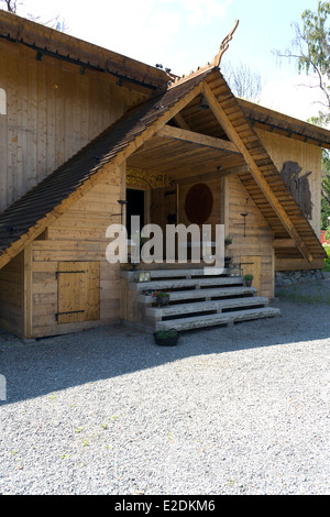 Wikinger-Dorf in Frösåkers Brygga, Schweden Stockfoto