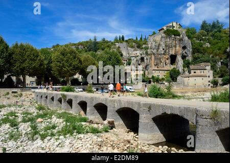 Frankreich-Ardeche-Gorges de l'Ardeche Labeaume Brücke über La Beaume Stockfoto