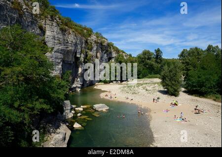 Frankreich-Ardeche-Gorges de l'Ardeche Labeaume La Beaume Fluss schmale Durchfahrt Stockfoto