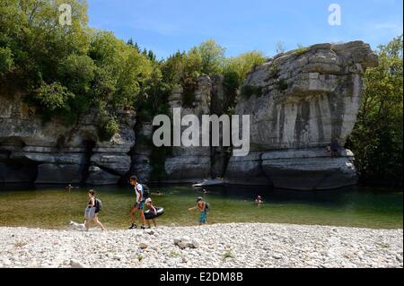 Frankreich-Ardeche-Gorges de l'Ardeche Labeaume La Beaume Fluss schmale Durchfahrt Stockfoto