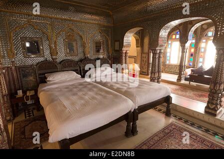 Indien Rajasthan Zustand im 18. Jahrhundert baute Jaipur Palace Samode Haveli ist jetzt ein Elite Boutiquehotel Stockfoto