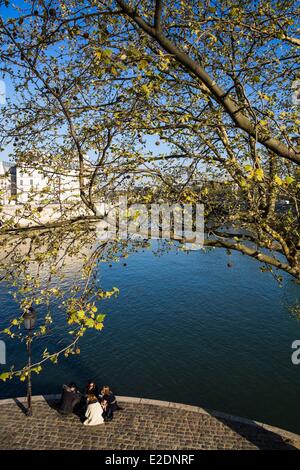 Frankreich Paris Ile De La Cité die Spitze der Ile Saint Louis und dem Ufer des Flusses Seine als Weltkulturerbe der UNESCO gelistet Stockfoto