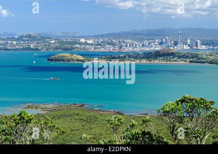 Neuseeland Nord Insel Panoramablick von Auckland aus der Vulkaninsel Rangitoto im Hauraki Gulf Stockfoto