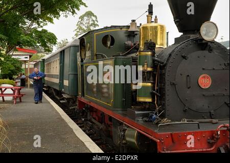 Neuseeland Nord Inselregion Northland Kawakawa Gabriel nimmt die Dampflok BOIVRT (Bucht der Inseln Vintage Railway) Stockfoto