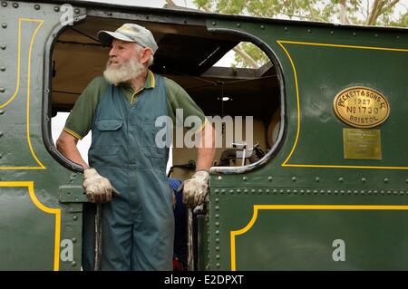 Neuseeland Nord Inselregion Northland Kawakawa Gabriel nimmt die Dampflok BOIVRT (Bucht der Inseln Vintage Railway) Stockfoto