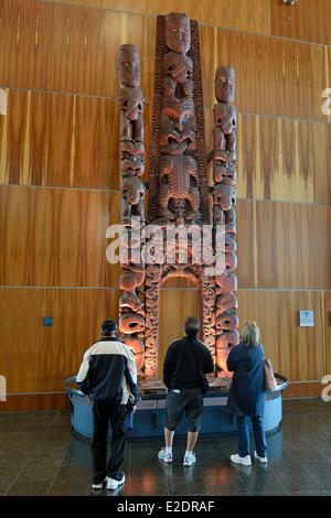 Neuseeland Nord Insel Wellington Waharoa (Gateway) in das nationale Museum Te Papa Tongarewa präsentiert und schützt die Stockfoto