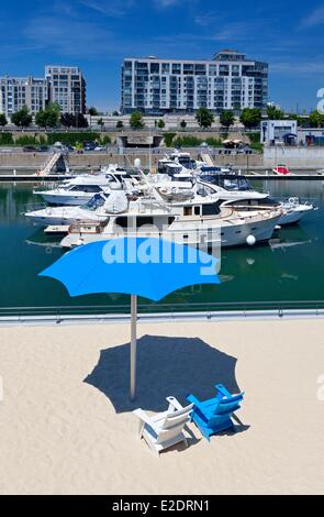 Provinz Kanada Quebec Montreal alten Hafen der Strand La Plage de l ' Horloge urban Concept inspiriert von Paris Plages in Frankreich Stockfoto