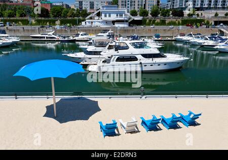 Provinz Kanada Quebec Montreal alten Hafen der Strand La Plage de l ' Horloge urban Concept inspiriert von Paris Plages in Frankreich Stockfoto