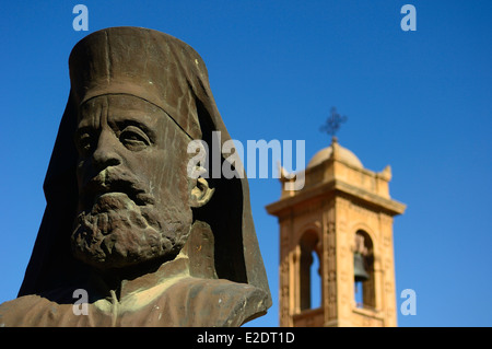 Die alte Statue von Erzbischof Makarios III., Nicosia, Zypern Stockfoto