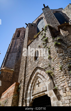 Eingang Tor der Basílica de Santa Maria del Pi in Barcelona, Spanien Stockfoto