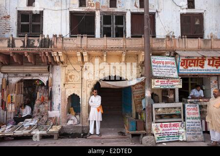 Indien Uttar Pradesh Zustand Mathura Straße Leben Stockfoto