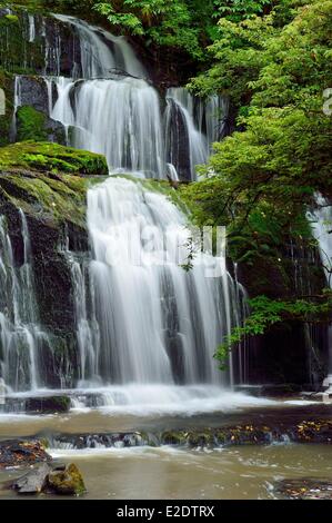 Neuseeland Südinsel der Catlins abseits der ausgetretenen Pfade entlang der Südküste Purakaunui Falls einen herrlichen Wasserfall Stockfoto