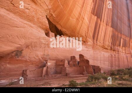 USA Arizona Navajo Indian Reservation Canyon de Chelly National Monument weiße Haus indianischen Ruinen Stockfoto