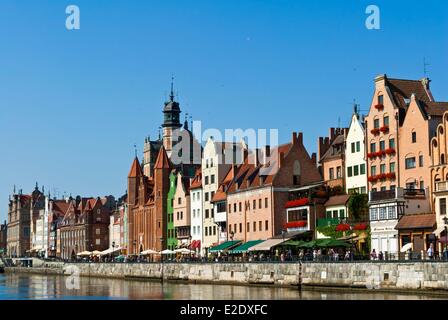 Polens östlichen Pommern Danzig historische Kai (Dlugie Pobrzeze) des alten Hafens am Mottlau Stockfoto