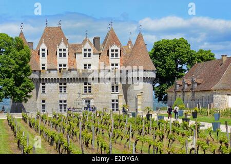 Frankreich Dordogne Perigord lila Schlosses Monbazillac, wo ein berühmter Dessertwein hergestellt wird Stockfoto