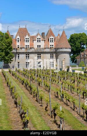 Frankreich Dordogne Perigord lila Schlosses Monbazillac, wo ein berühmter Dessertwein hergestellt wird Stockfoto