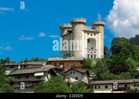 D'Aoste Italien Val Saint Pierre Aymavilles Castle Stockfoto