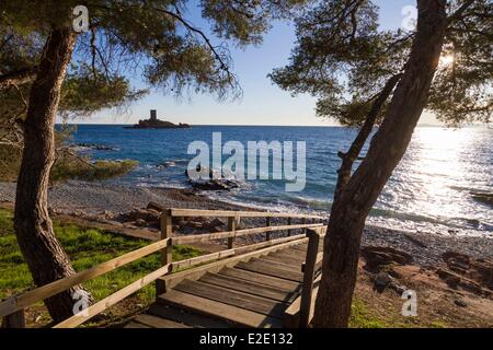 Frankreich Var Saint Raphael le Dramont Kiesstrand von der amerikanischen Landung der 36. US-Division of Texas am 15. August 1944 Stockfoto