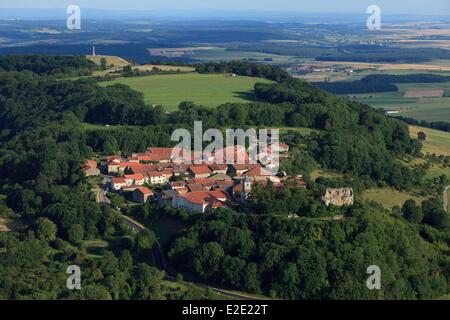 Frankreich-Meurthe et Moselle Saintois Hügel von Sion Vaudemont Wand der alten mittelalterlichen Burg (Luftbild) Stockfoto